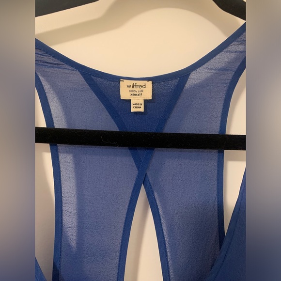 Wilfred Silk Royal Blue Mini Dress with Open Back - Picture 4 of 7